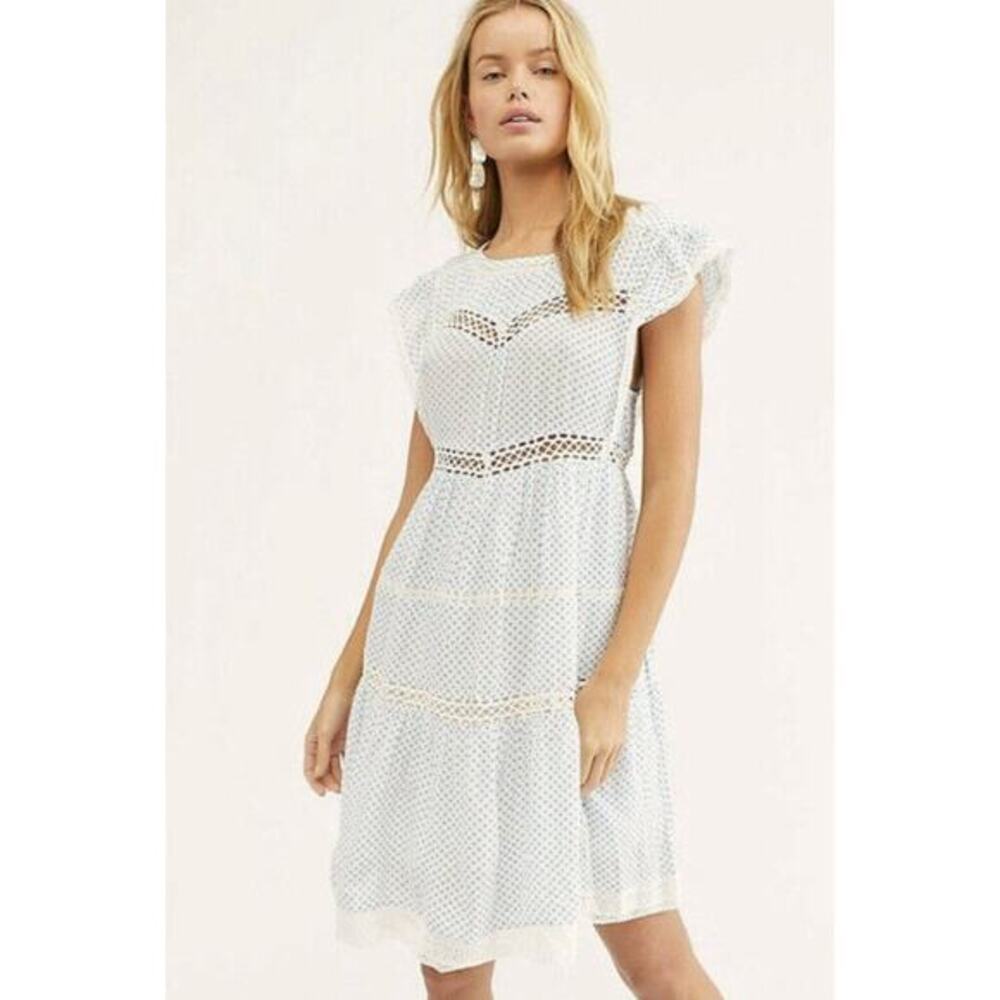 Free People XS blue floral lace summer Dress